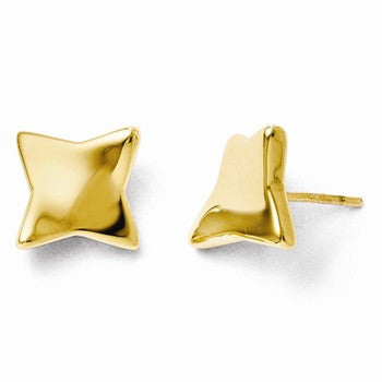 14k Yellow Gold Polished Post Earrings