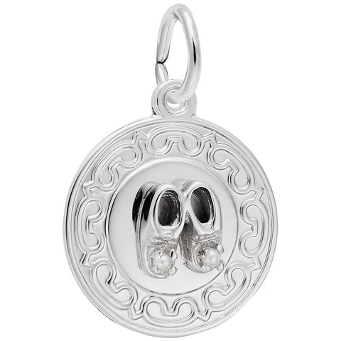 Babyshoe Charm In Sterling Silver