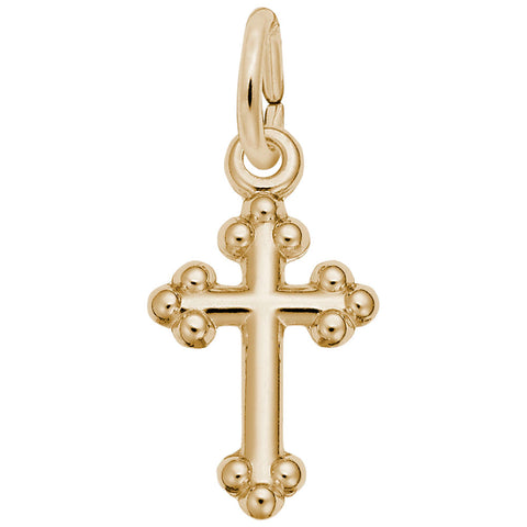 Cross Charm in Yellow Gold Plated