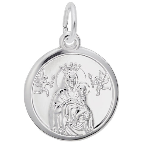 Madonna And Child Charm In 14K White Gold