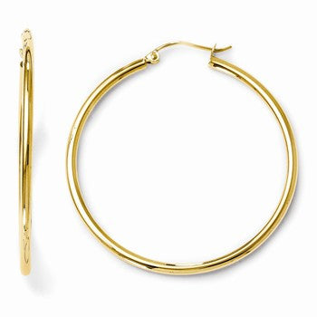 14k Yellow Gold Polihsed Hoop Earrings