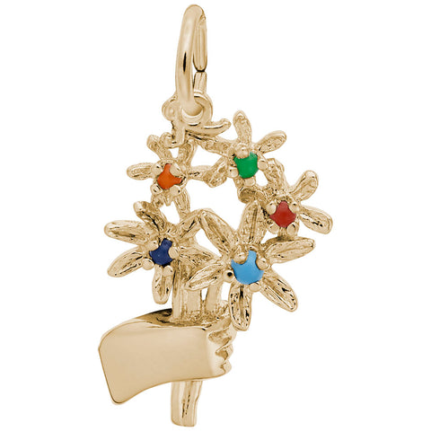 Bouquet Charm in Yellow Gold Plated