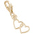 2 Hearts Charm in Yellow Gold Plated