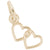 2 Hearts Charm In Yellow Gold