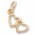 2 Hearts charm in Yellow Gold Plated hide-image