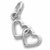 2 Hearts charm in 14K White Gold hide-image