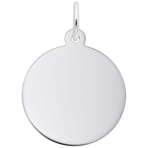 Classic Style Disc Charm In Sterling Silver