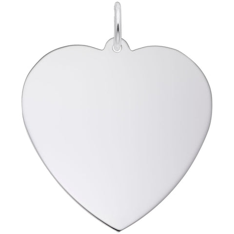 Extra Large Classic Heart Charm In Sterling Silver