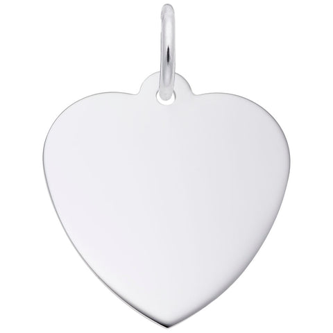 Small Classic Heart Charm In Sterling Silver