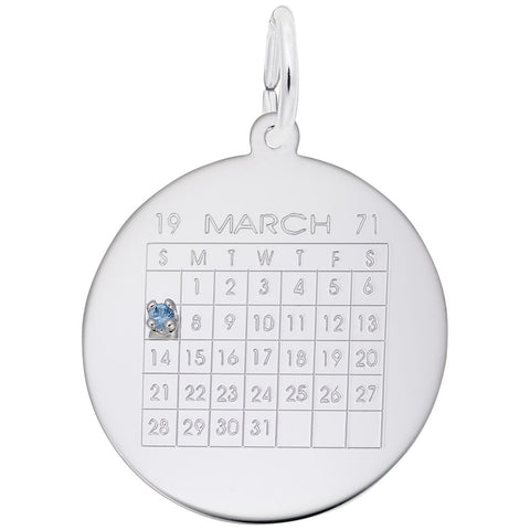 Calendar Charm In Sterling Silver