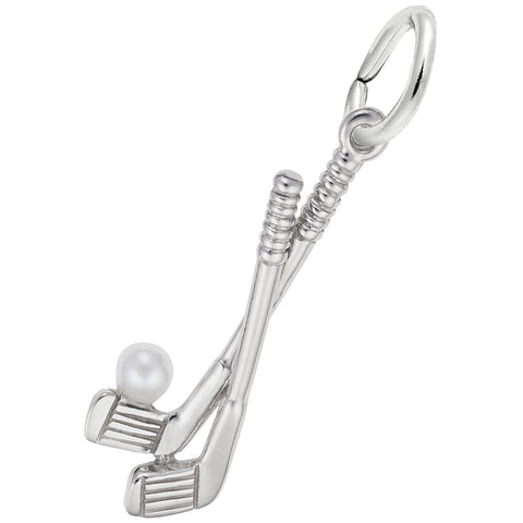 Golf Clubs Charm In Sterling Silver