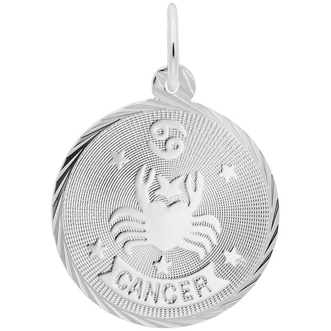 Cancer Charm In Sterling Silver