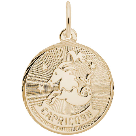 Capricorn Charm in Yellow Gold Plated