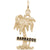 Barbados Palm W/Sign Charm in Yellow Gold Plated