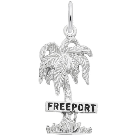 Freeport Palm Charm In 14K White Gold