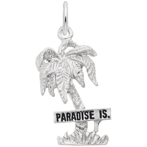 Paradise Island Charm In 14K White Gold