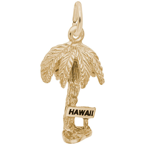 Hawaii Palm Charm In Yellow Gold