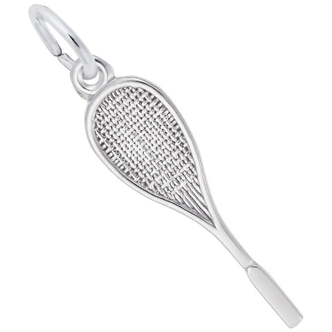 Racquet Charm In 14K White Gold