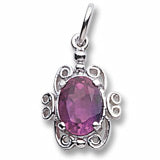 February Birthstone charm in Sterling Silver hide-image