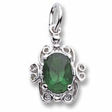 May Birthstone charm in 14K White Gold hide-image