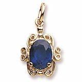September Birthstone charm in Yellow Gold