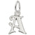 Initial A Charm In Sterling Silver