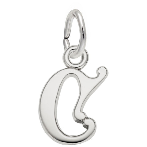 Initial C Charm In 14K White Gold