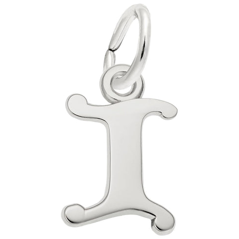 Initial I Charm In Sterling Silver