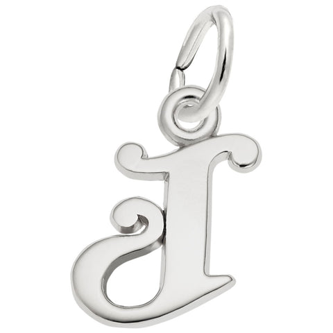 Initial J Charm In Sterling Silver