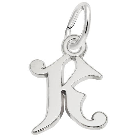 Initial K Charm In Sterling Silver