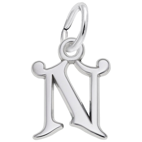 Initial N Charm In Sterling Silver