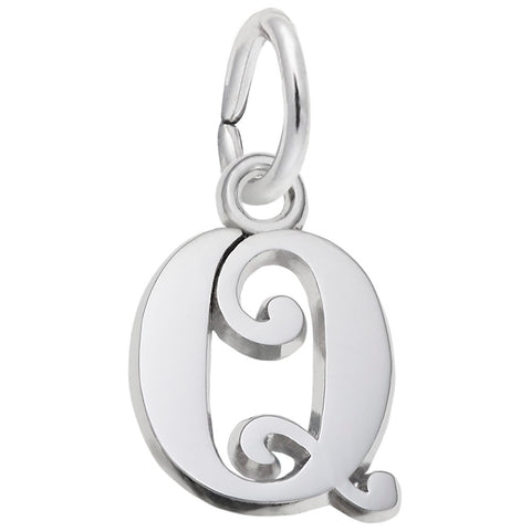 Initial Q Charm In 14K White Gold