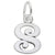 Initial S Charm In 14K White Gold