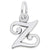 Initial Z Charm In Sterling Silver