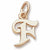 Initial F charm in 14K Yellow Gold
