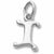 Initial I charm in 14K White Gold hide-image