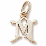 Initial M charm in Yellow Gold Plated hide-image