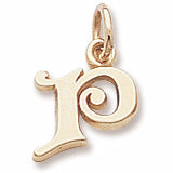 Initial P charm in 14K Yellow Gold
