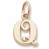 Initial Q charm in 14K Yellow Gold