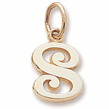 Initial S charm in 14K Yellow Gold