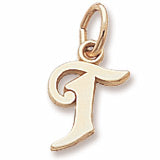 Initial T charm in Yellow Gold Plated hide-image