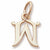 Initial W charm in 14K Yellow Gold