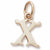 Initial X charm in 14K Yellow Gold