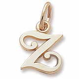 Initial Z charm in 14K Yellow Gold