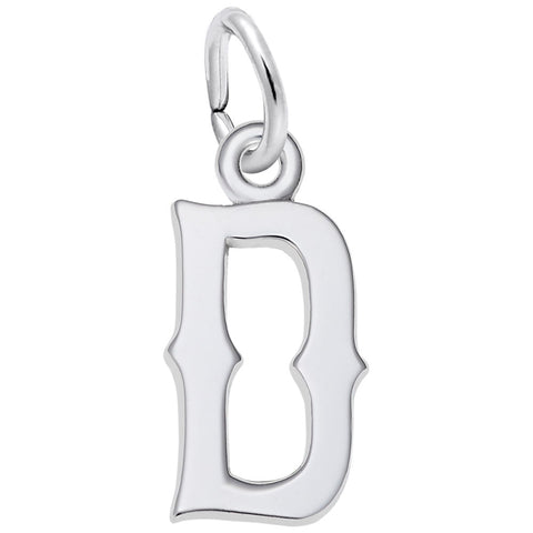 Initial D Charm In 14K White Gold