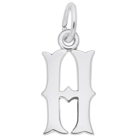 Initial H Charm In Sterling Silver
