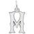 Initial M Charm In 14K White Gold