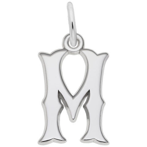Initial M Charm In Sterling Silver