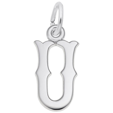Initial U Charm In Sterling Silver