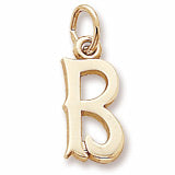 Initial B charm in 14K Yellow Gold